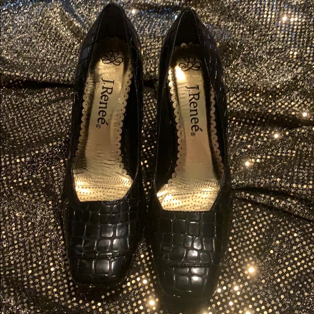 J.Renée black patten snake skin